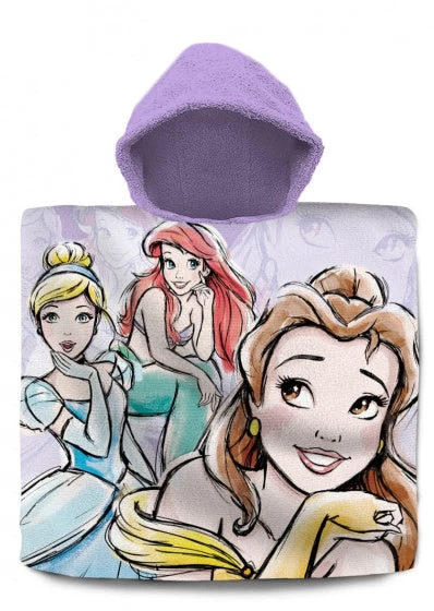 Disney Badponcho Princess Junior 120 X 60 Cm Katoen Paars