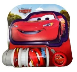 Disney Cars Fietsbel Met Bidon En Bord 5/15 Cm Rood 3-delig