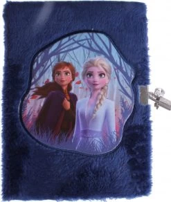 Disney Dagboek Fluffy Frozen 2 16 X 21 Cm Pluche Donkerblauw