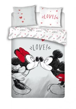Disney Dekbedovertrek Mickey & Minnie 240 X 220 Cm Wit/rood
