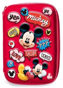 Disney Etui Mickey Mouse Junior 14 X 21 Cm Polyester/EVA Rood