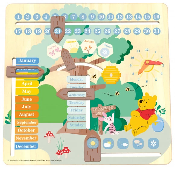Disney Winnie De Poeh Houten Kalenderklok