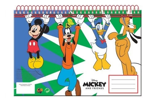 Disney Notitieboek Mickey A4 Ringband Blauw/groen 30 Vellen