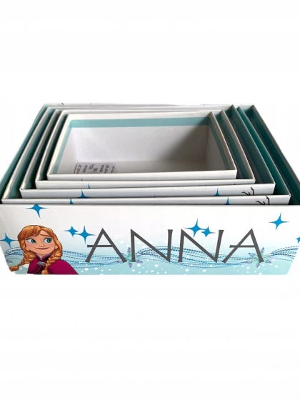 Disney Opbergdozen Frozen Meisjes Blauw/wit 5 Stuks - Afbeelding 3