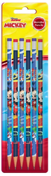 Disney Potloden Mickey Mouse Jongens 17 Cm Hout Blauw 6 Stuks