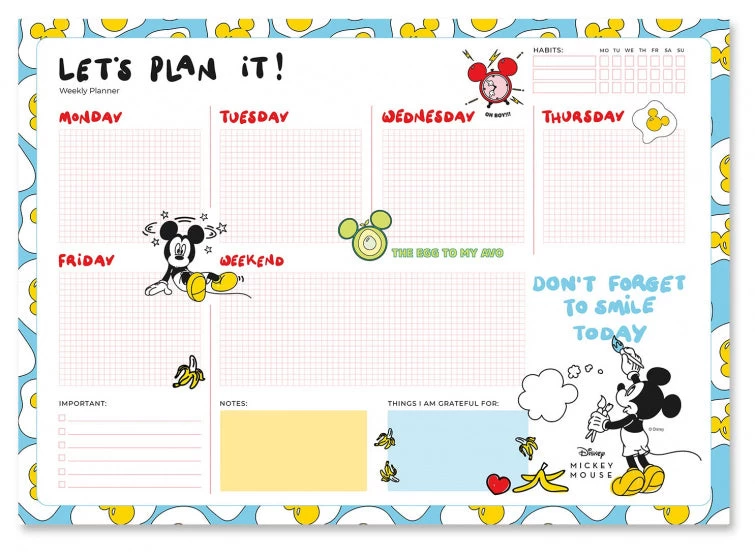 Disney Scheurkalender Mickey Mouse A3 Blauw/wit 54 Pagina's