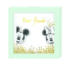 Disney Spaarpot Mickey & Minnie Mouse 16 Cm Hout Mint/wit