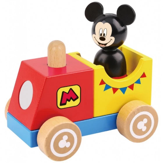 Disney Mickey Mouse Houten Stapeltrein, 4dlg.