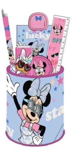 Disney Stationaryset Minnie Mouse Junior Blauw/roze 6-delig