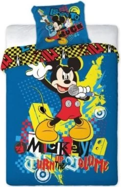 Disney Dekbed Mickey Mouse Rock: 140x200/70x80 Cm