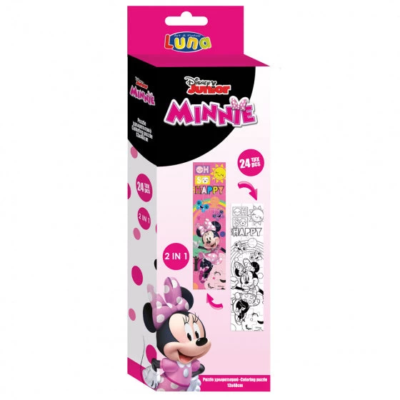 Disney Kleurpuzzeltoren Minnie Mouse Junior 13 Cm Roze 24 Stuks - Afbeelding 3