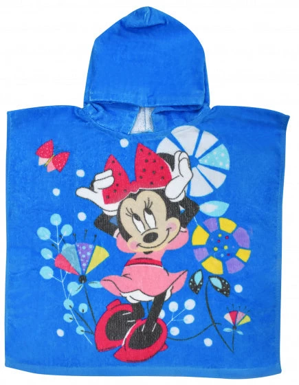 Disney Badponcho Minnie Mouse Junior 100 Cm Katoen Lichtblauw
